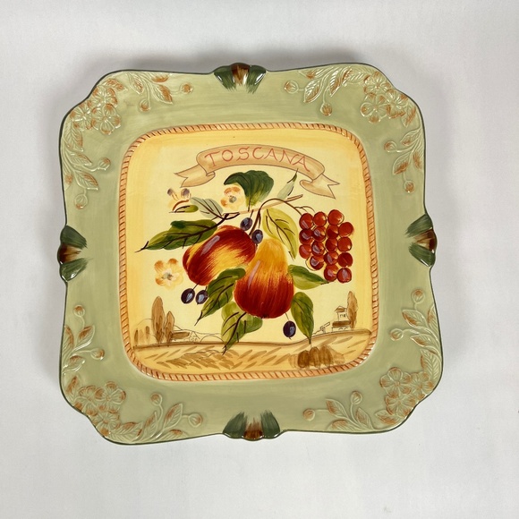 Pamela Gladding Fruit Design 13" Tuscana  Square Platter We - Picture 1 of 11